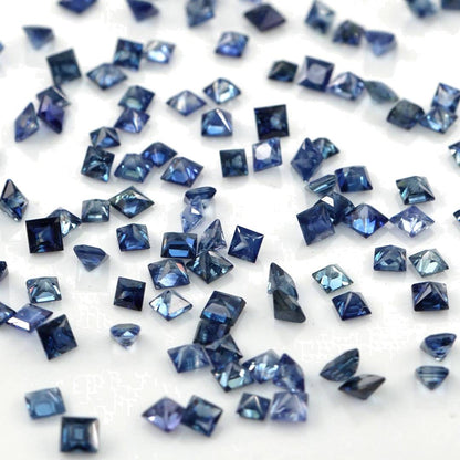 Natural Untreated Blue Sapphire Calibrated Squares | 2mm & 2.5mm