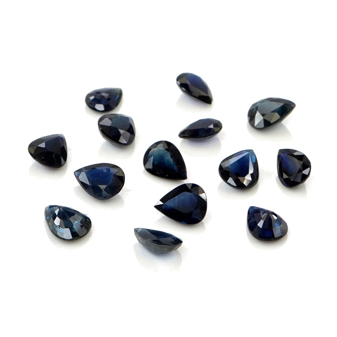 Natural Untreated Blue Sapphire Calibrated Pears | 3x4mm & 4x5mm