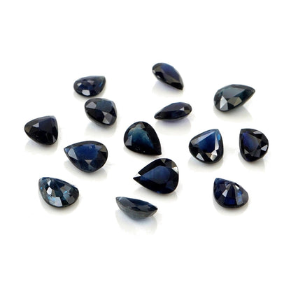 Natural Untreated Blue Sapphire Calibrated Pears | 3x4mm & 4x5mm