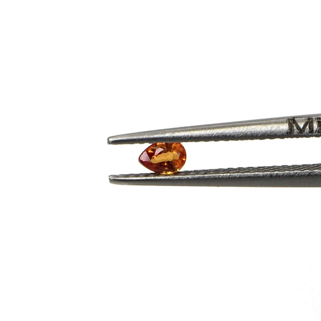 Natural Untreated Orange Sapphire Calibrated Pears | 3x4mm & 4x5mm