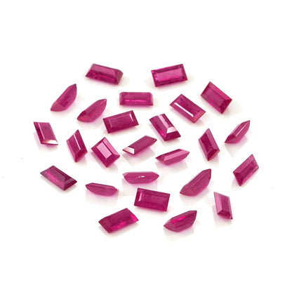 Natural Untreated Mozambique Ruby Calibrated Baguettes | 2x4mm & 2.5x5mm
