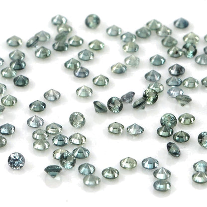 Natural Untreated Teal Sapphire Calibrated Rounds | 1mm & 1.5mm