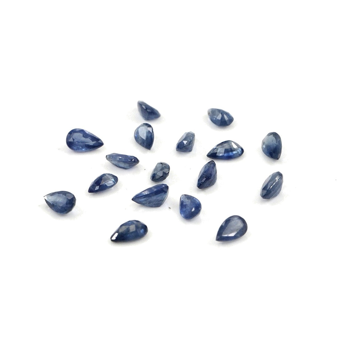 Natural Untreated Blue Sapphire Calibrated Pears | 3x5mm & 4x6mm