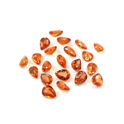 Natural Untreated Orange Sapphire Calibrated Pears | 3x4mm & 4x5mm