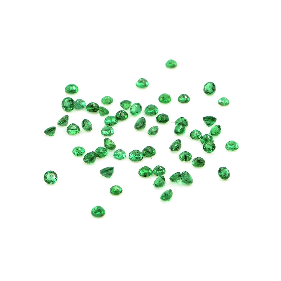 Natural Zambian Emerald Calibrated Rounds | 1.5mm & 1.75mm