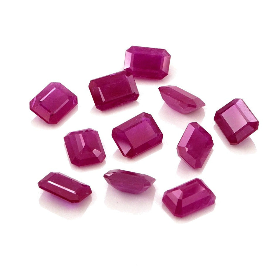 Natural Untreated Mozambique Ruby Calibrated Octagons | 5x7mm & 6x8mm