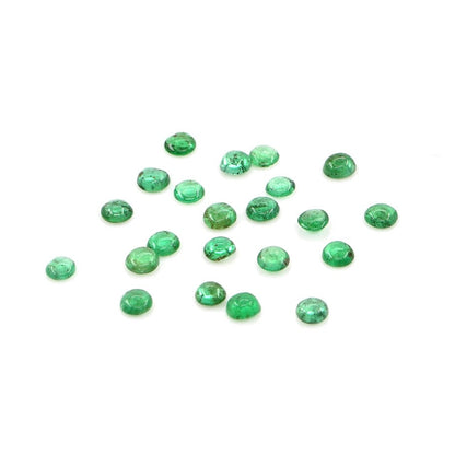 Natural Zambian Emerald Calibrated Cabochon Rounds | 2mm & 2.5mm