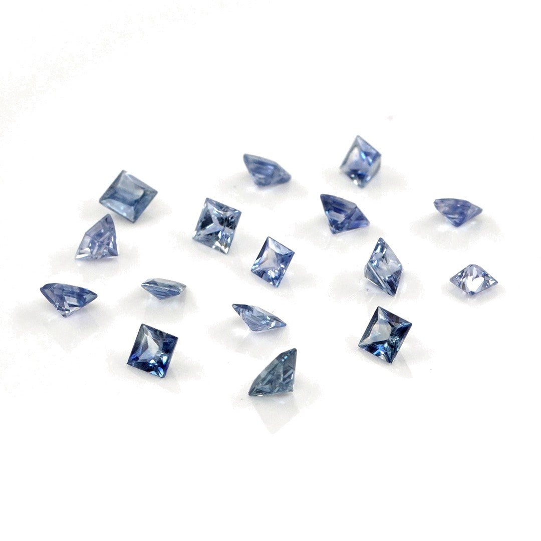 Natural Untreated Blue Sapphire Calibrated Squares | 2mm & 2.5mm