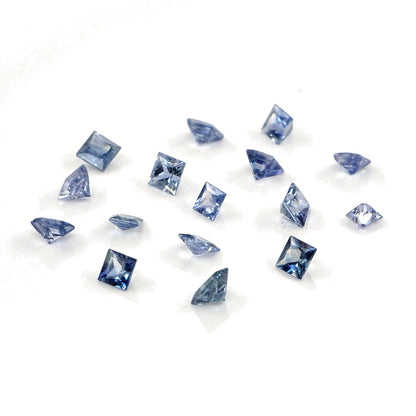 Natural Untreated Blue Sapphire Calibrated Squares | 2mm & 2.5mm