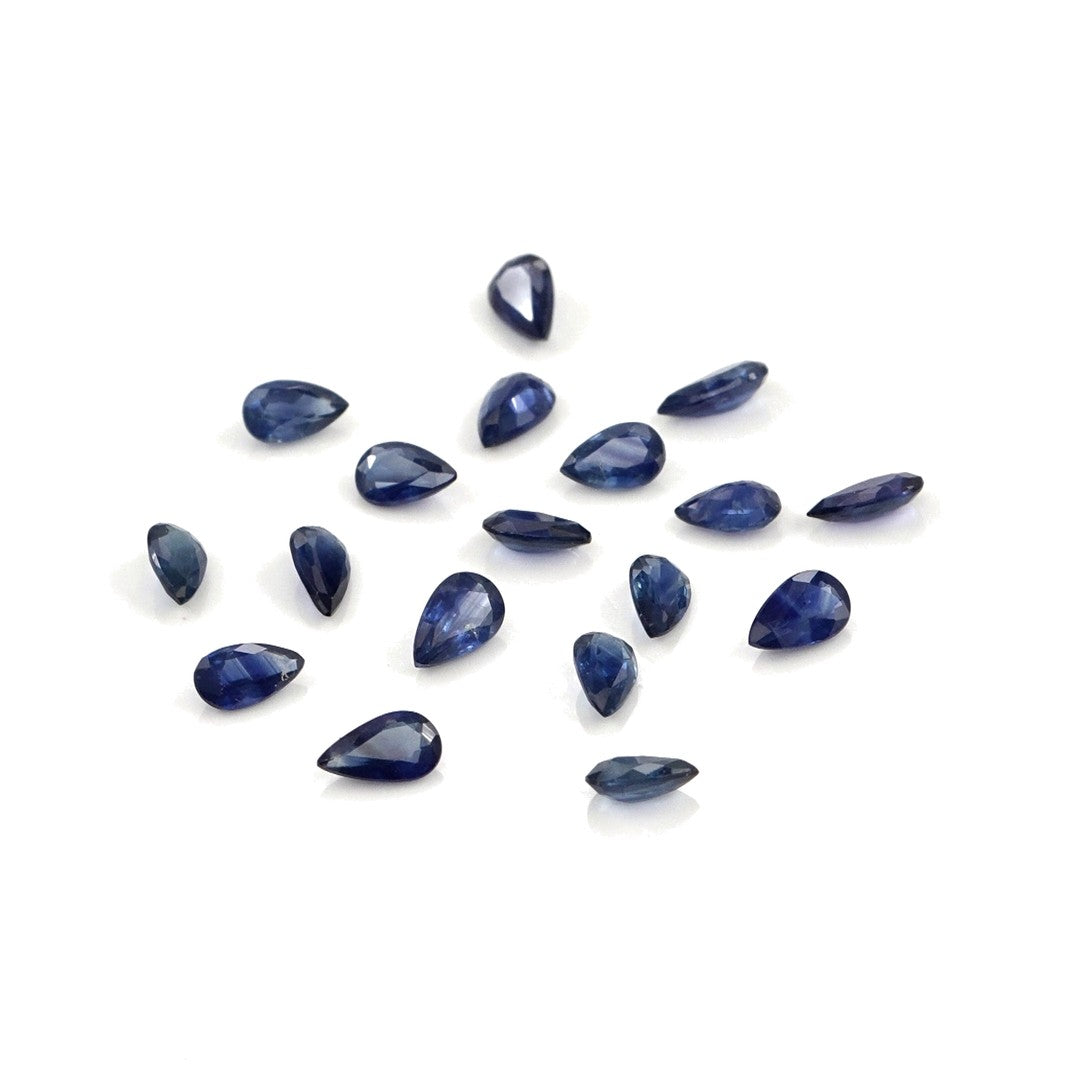 Natural Untreated Blue Sapphire Calibrated Pears | 3x5mm & 4x6mm