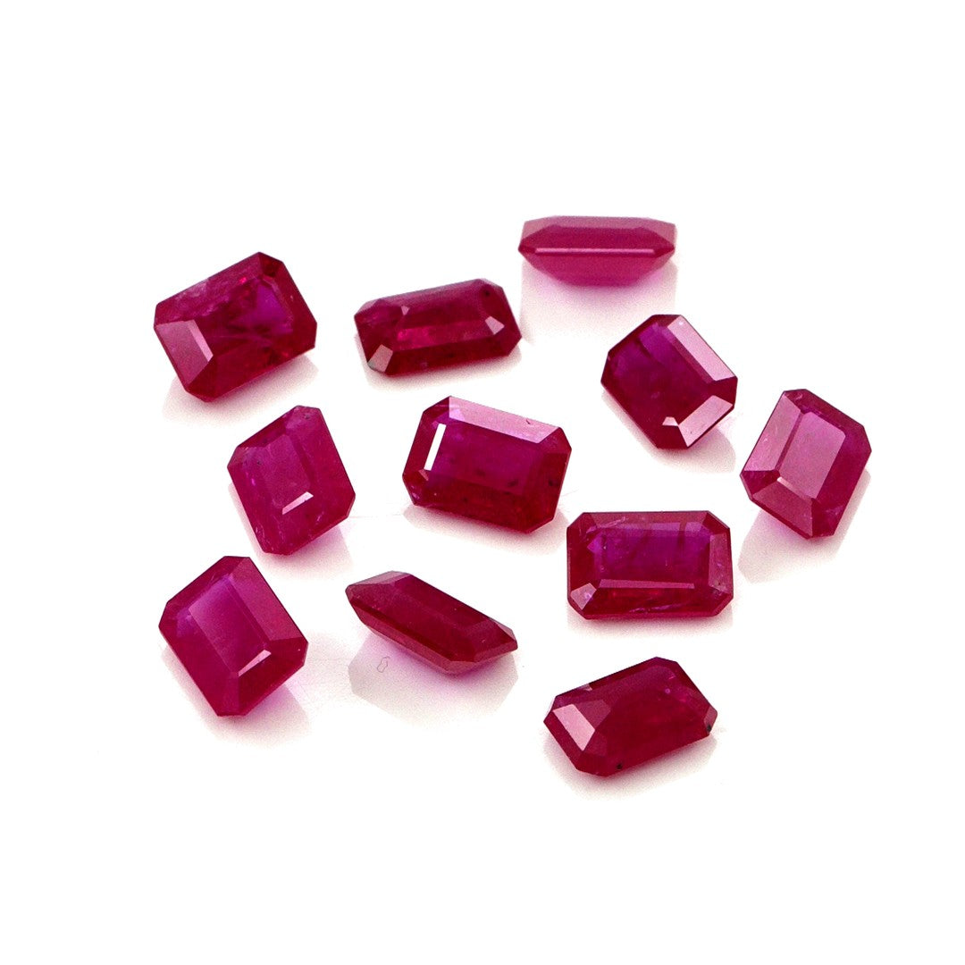 Natural Untreated Mozambique Ruby Calibrated Octagons | 5x7mm & 6x8mm