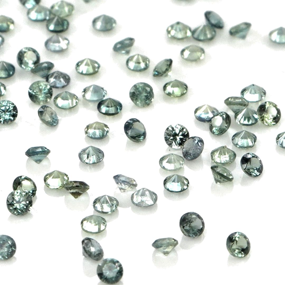 Natural Untreated Teal Sapphire Calibrated Rounds | 2mm & 2.5mm