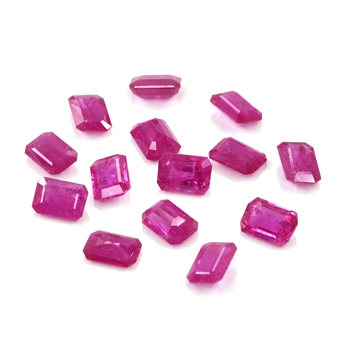 Natural Untreated Mozambique Ruby Calibrated Octagons | 5x7mm & 6x8mm