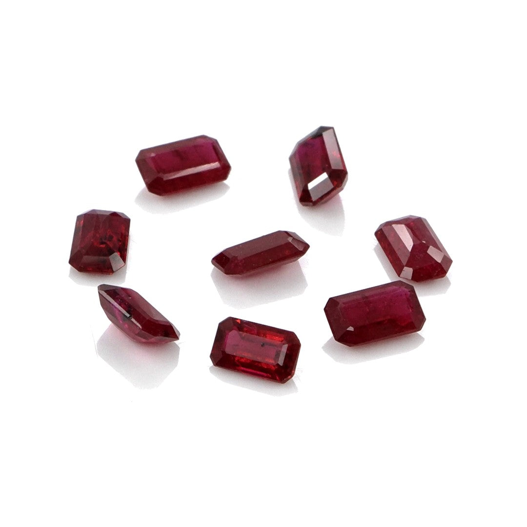 Natural Untreated Mozambique Ruby Calibrated Octagons | 3x5mm & 4x6mm
