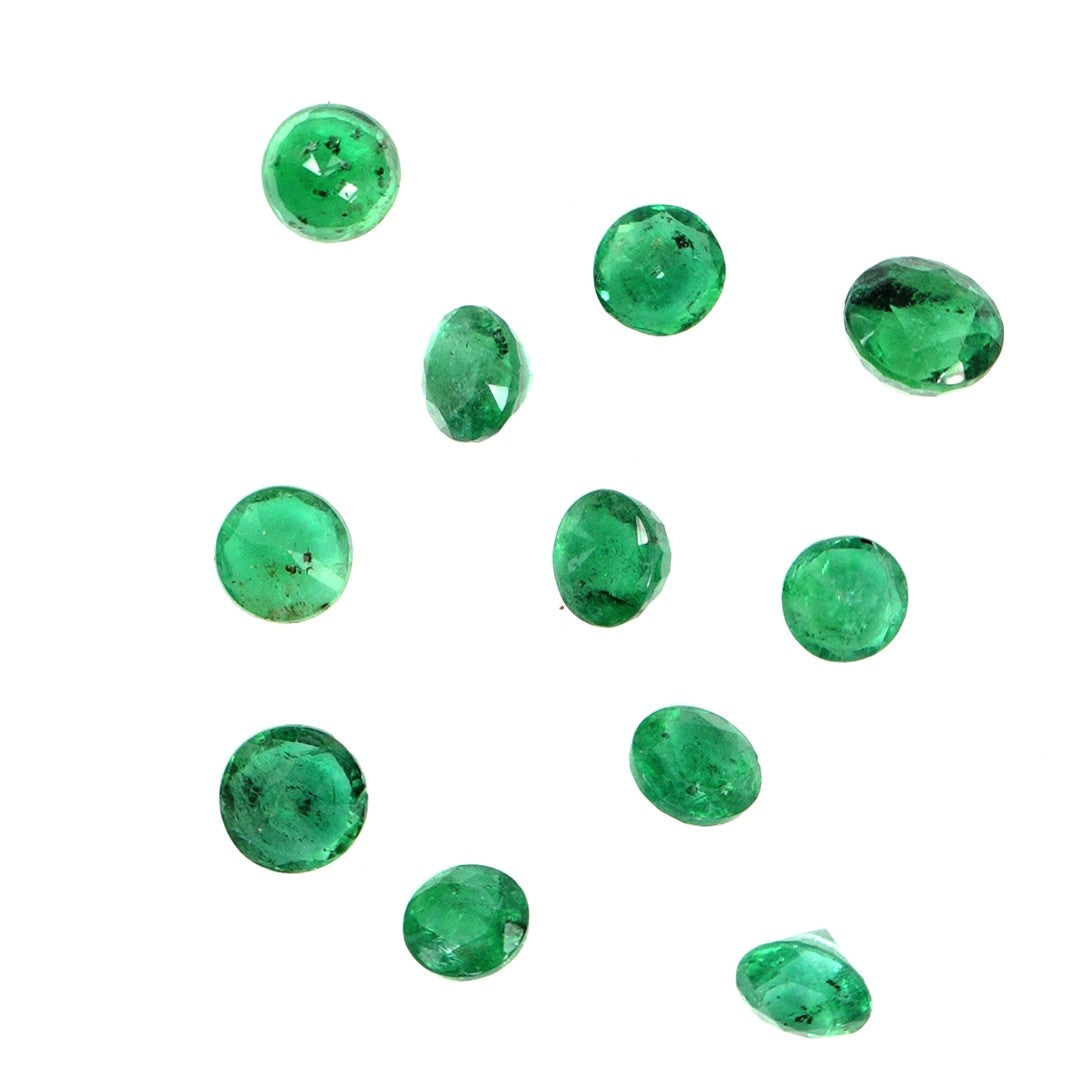 Natural Zambian Emerald Calibrated Rounds | 5mm & 6mm