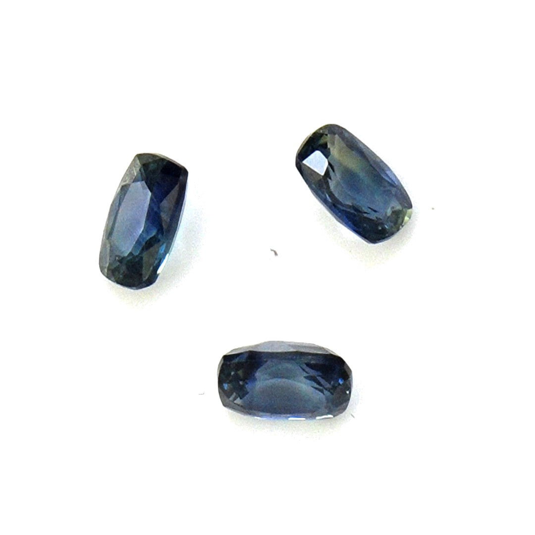 Natural Untreated Australian Teal Sapphire Calibrated Long Cushions | 3x4mm & 4x5mm