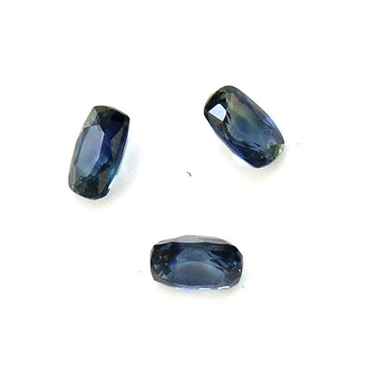 Natural Untreated Australian Teal Sapphire Calibrated Long Cushions | 3x4mm & 4x5mm