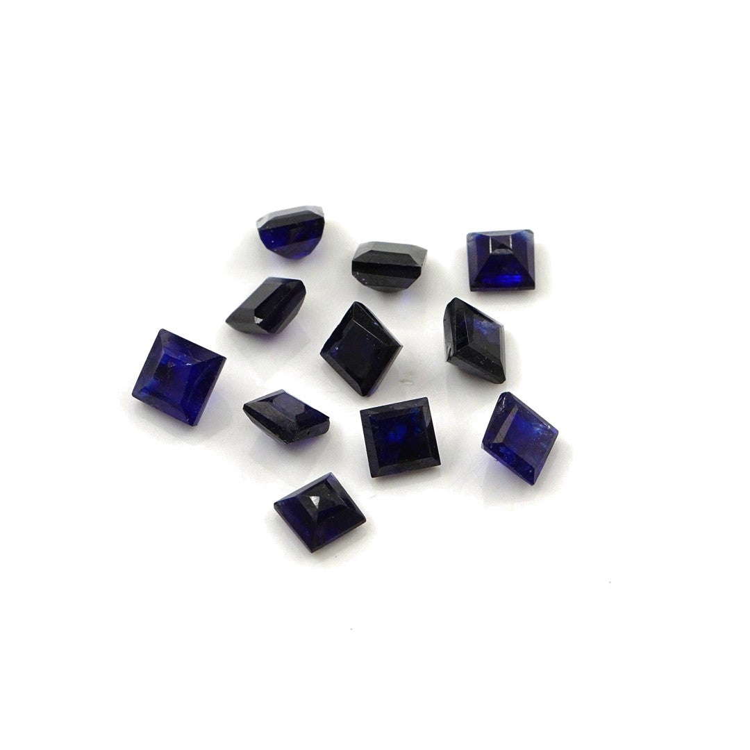 Natural Bangkok Blue Sapphire Calibrated Squares | 3mm & 3.5mm