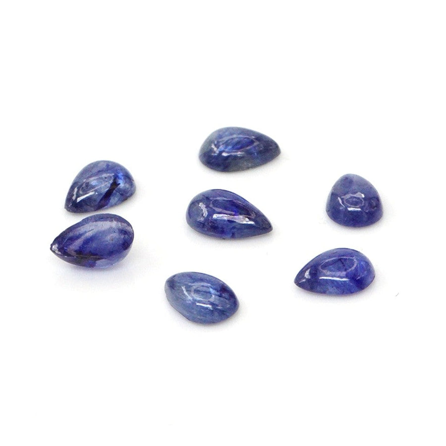 Natural Bangkok Blue Sapphire Calibrated Cabochon Pears | 3x5mm & 4x6mm