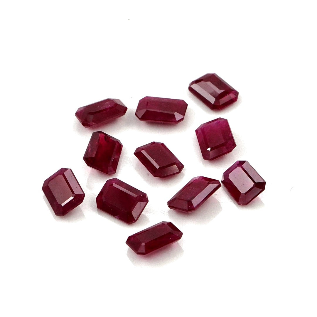 Natural Untreated Mozambique Ruby Calibrated Octagons | 5x7mm & 6x8mm