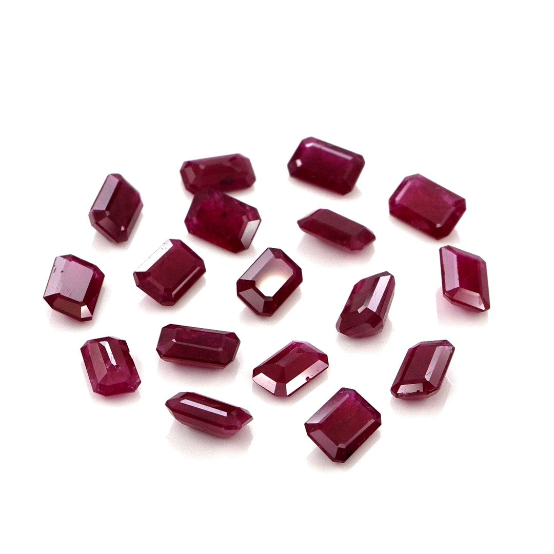 Natural Untreated Mozambique Ruby Calibrated Octagons | 3x5mm & 4x6mm