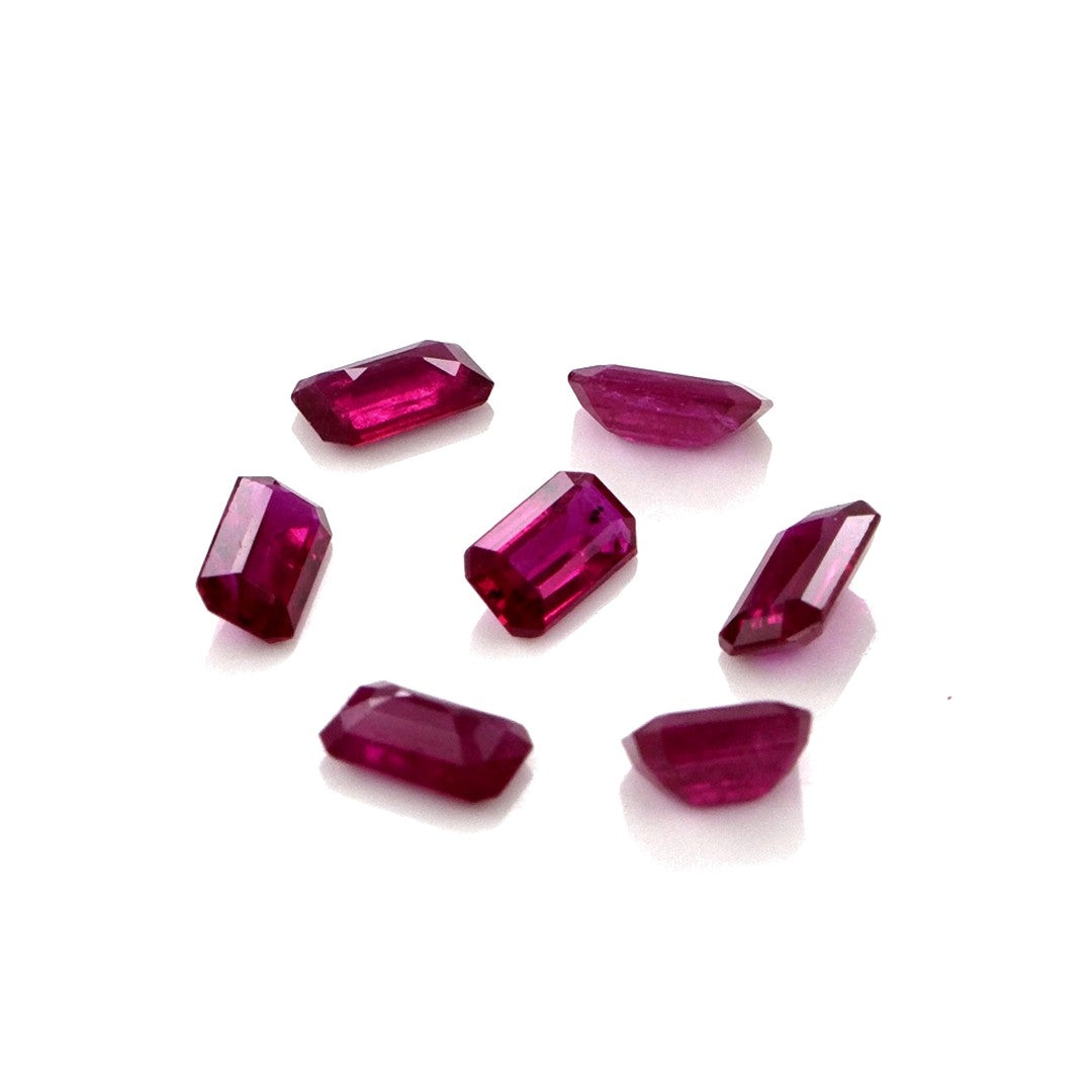 Natural Untreated Mozambique Ruby Calibrated Octagons | 3x5mm & 4x6mm
