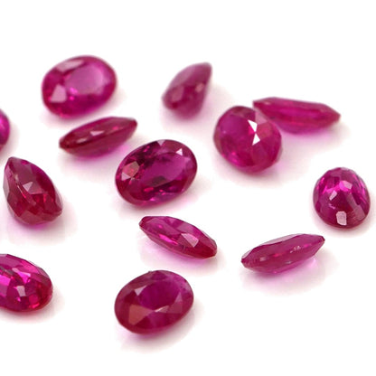 Natural Untreated Burma Ruby Calibrated Ovals | 3x5mm & 4x6mm
