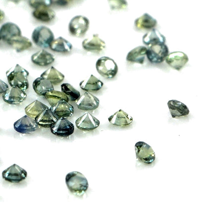 Natural Untreated Teal Sapphire Calibrated Rounds | 2mm & 2.5mm