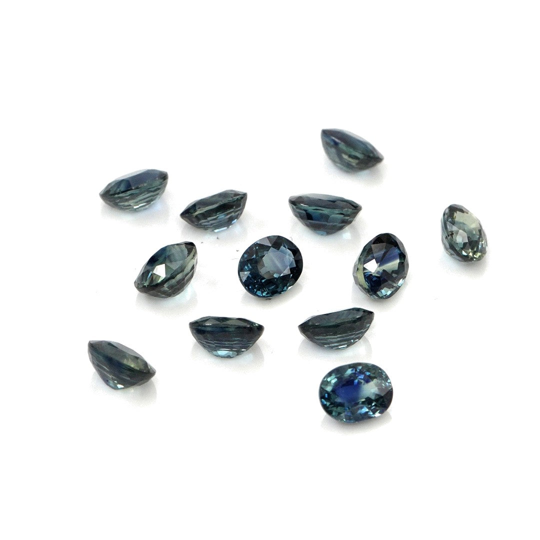 Natural Untreated Australian Teal Sapphire Calibrated Ovals | 3x4mm & 4x5mm