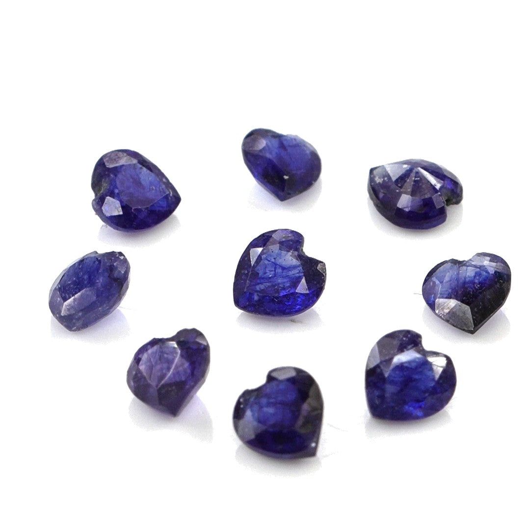 Natural Bangkok Blue Sapphire Calibrated Hearts | 3mm & 3.5mm