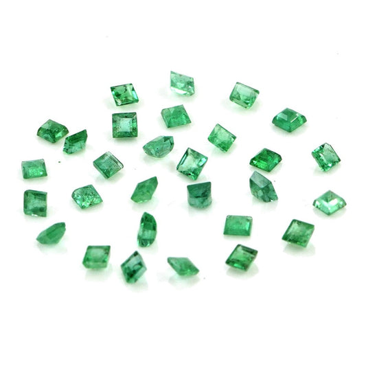 Natural Zambian Emerald Calibrated Squares | 2mm & 2.5mm