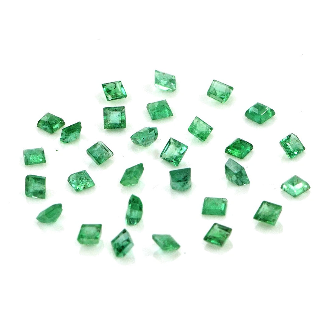 Natural Zambian Emerald Calibrated Squares | 1.5mm & 1.75mm