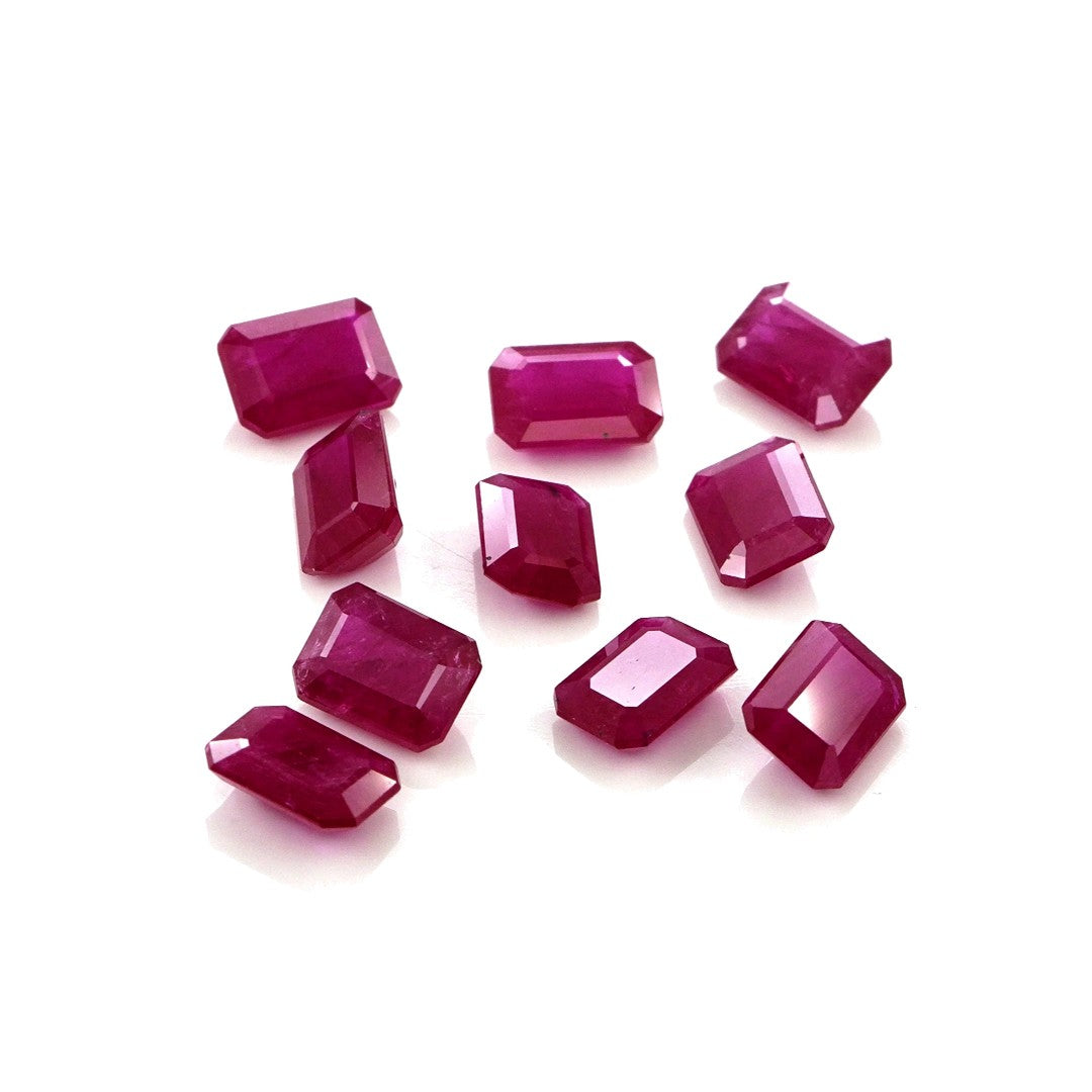 Natural Untreated Mozambique Ruby Calibrated Octagons | 5x7mm & 6x8mm