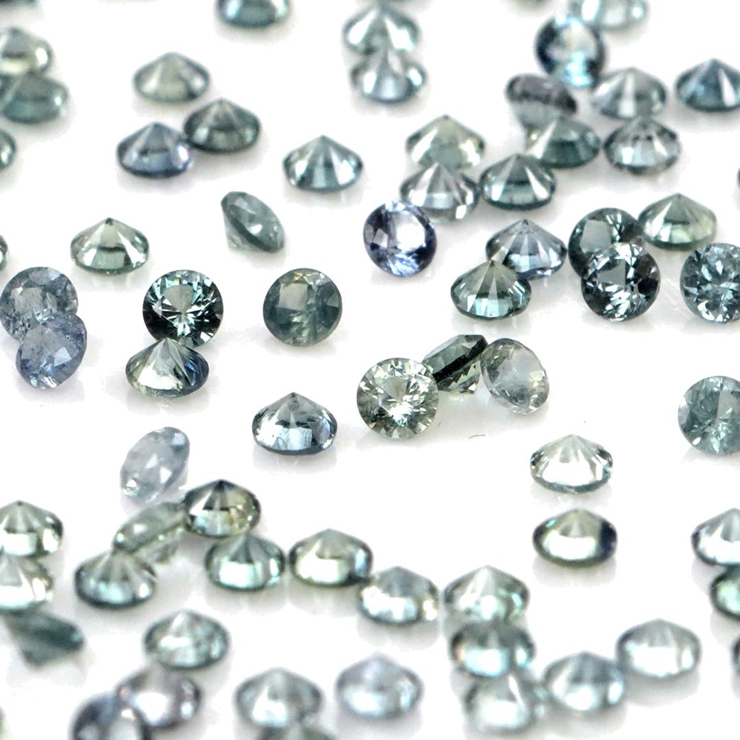 Natural Untreated Teal Sapphire Calibrated Rounds | 1mm & 1.5mm