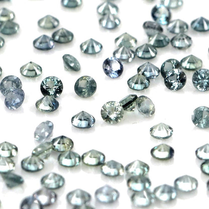 Natural Untreated Teal Sapphire Calibrated Rounds | 1mm & 1.5mm