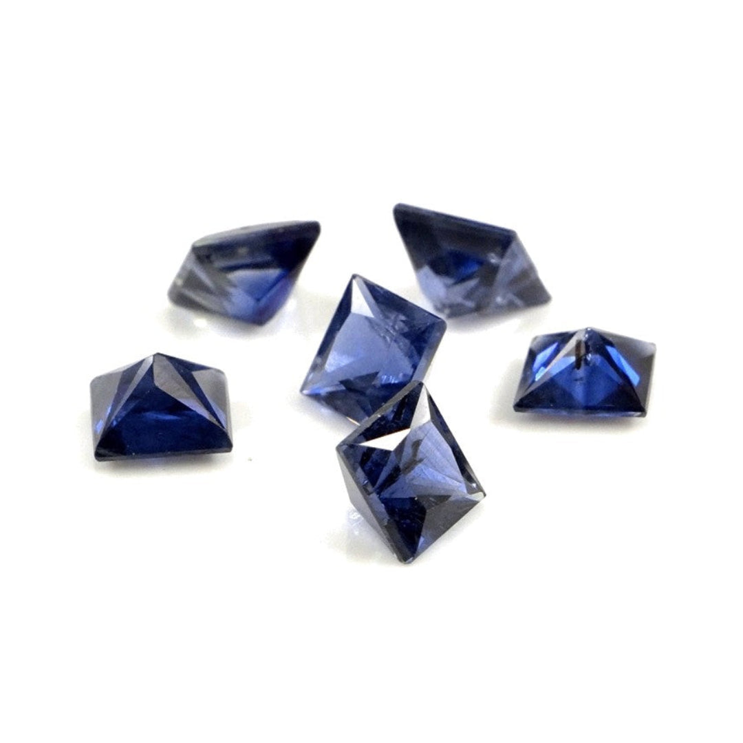 Natural Untreated Blue Sapphire Calibrated Squares | 4mm & 4.5mm