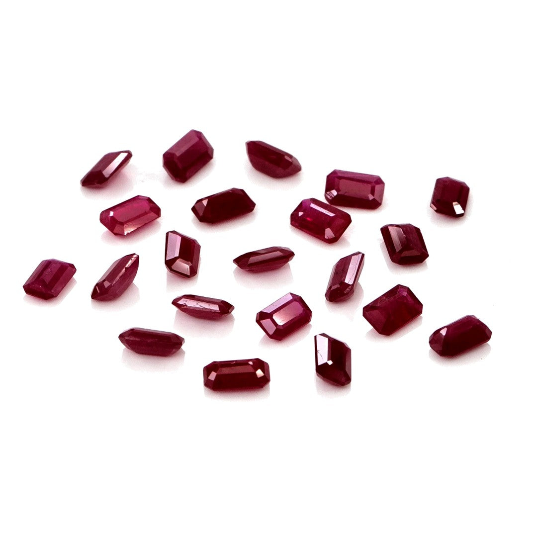 Natural Untreated Mozambique Ruby Calibrated Octagons | 3x5mm & 4x6mm