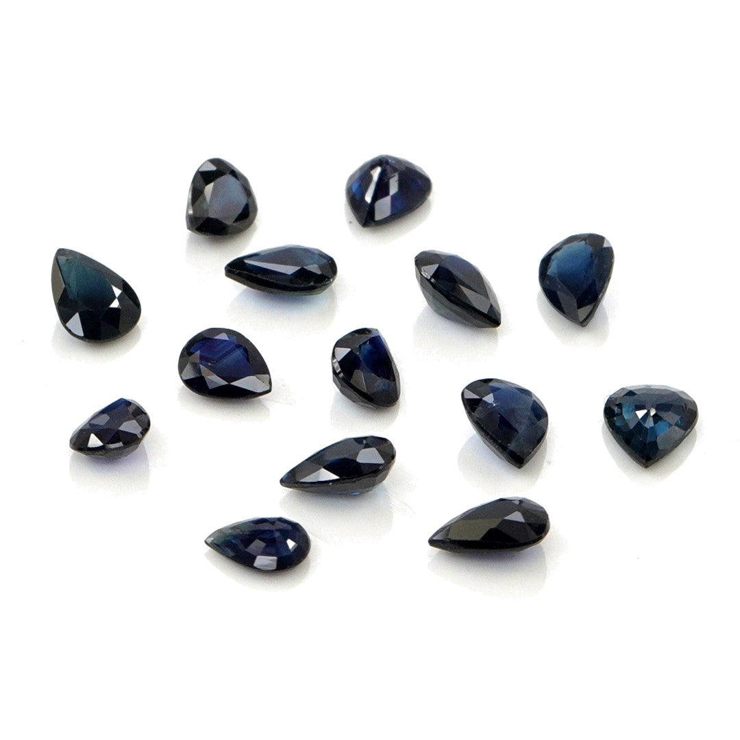 Natural Untreated Blue Sapphire Calibrated Pears | 3x4mm & 4x5mm