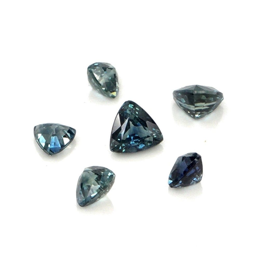 Natural Untreated Australian Teal Sapphire Calibrated Trillions | 4mm & 4.5mm