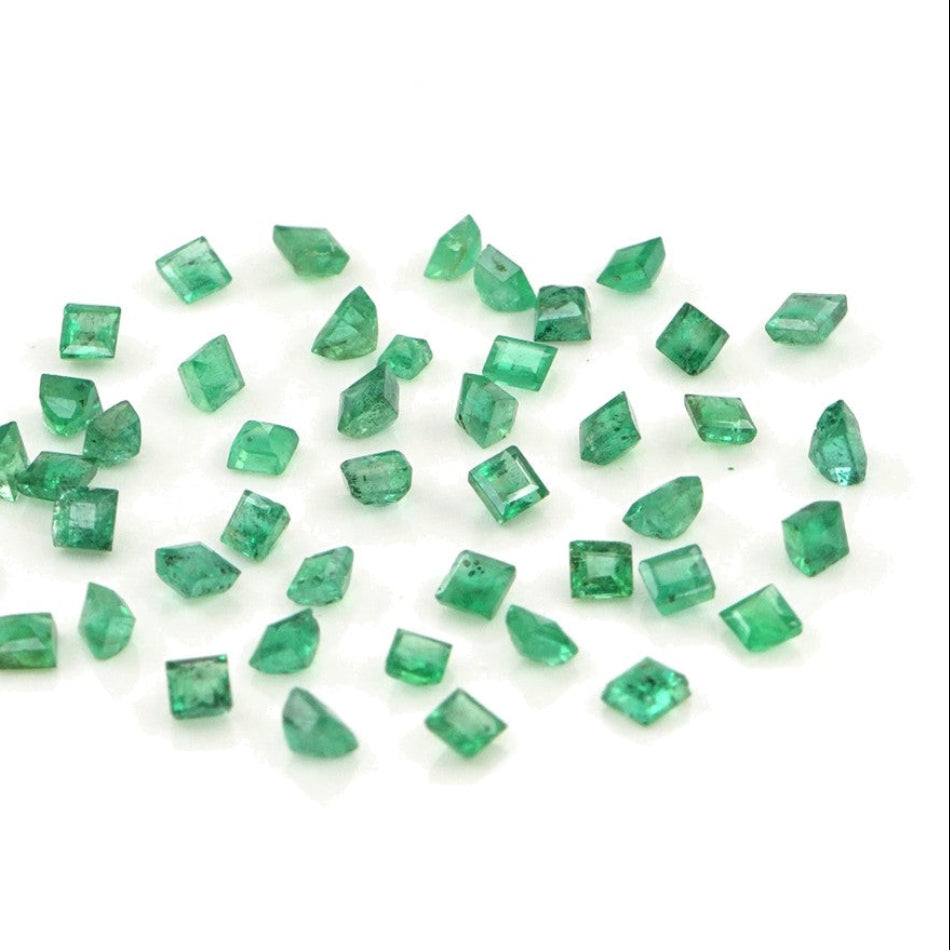 Natural Zambian Emerald Calibrated Squares | 2mm & 2.5mm