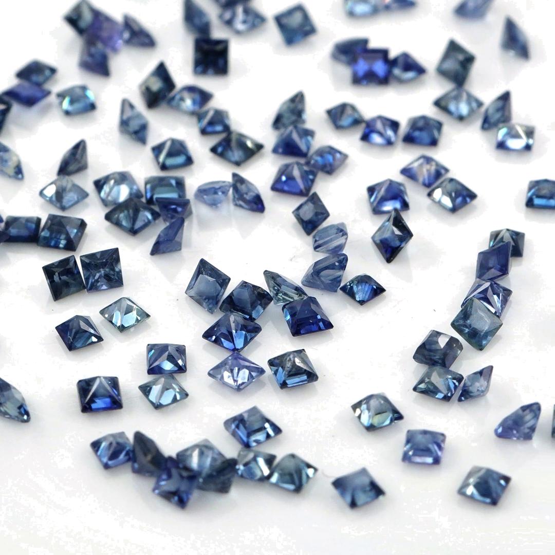 Natural Untreated Blue Sapphire Calibrated Squares | 2mm & 2.5mm