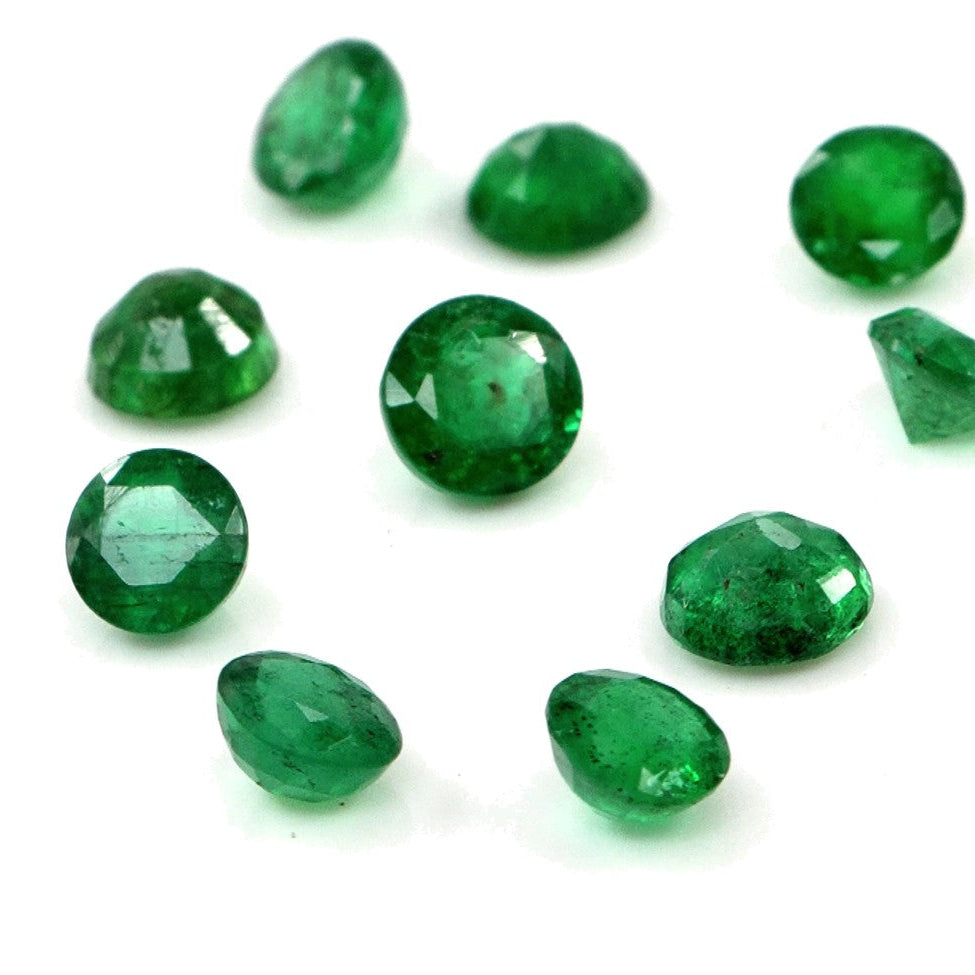 Natural Zambian Emerald Calibrated Rounds | 4mm & 4.5mm