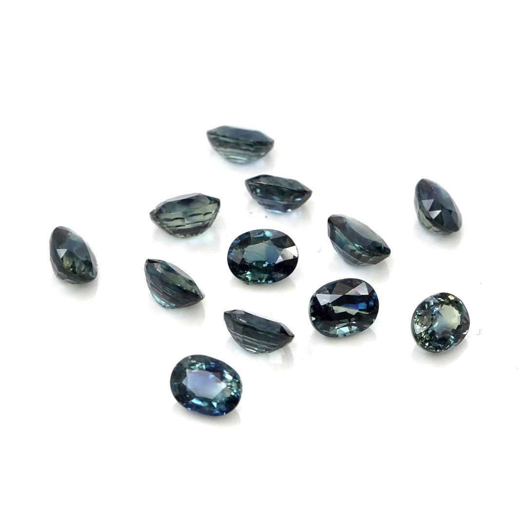 Natural Untreated Australian Teal Sapphire Calibrated Ovals | 3x4mm & 4x5mm