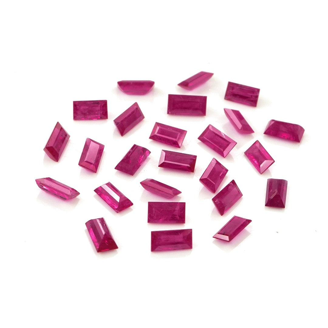 Natural Untreated Mozambique Ruby Calibrated Baguettes | 2x4mm & 2.5x5mm