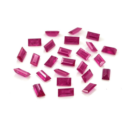 Natural Untreated Mozambique Ruby Calibrated Baguettes | 2x4mm & 2.5x5mm