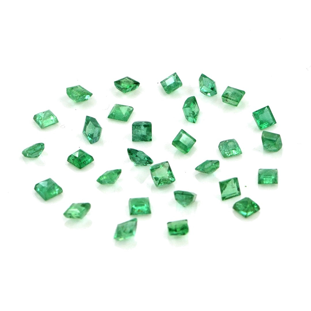 Natural Zambian Emerald Calibrated Squares | 1.5mm & 1.75mm