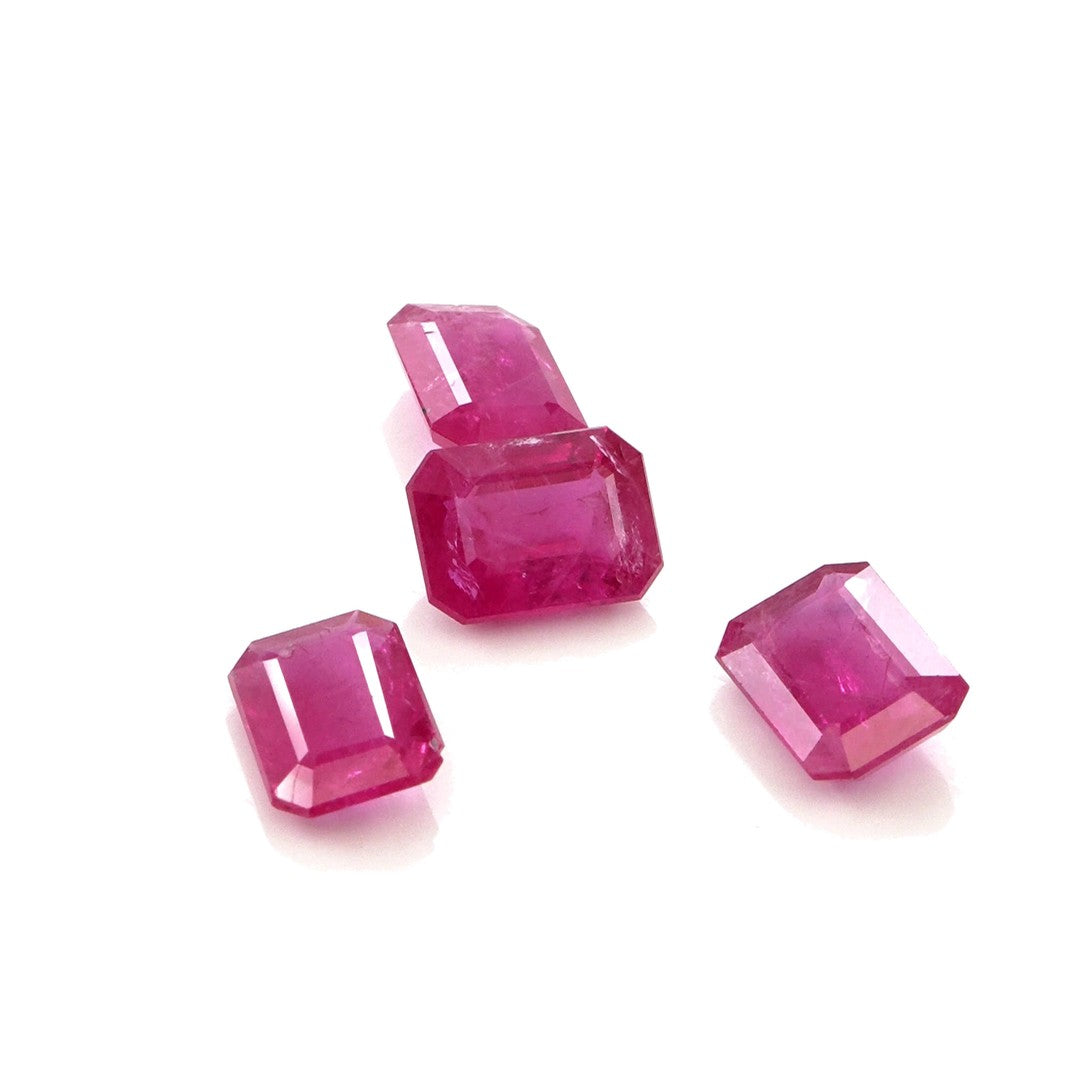 Natural Untreated Mozambique Ruby Calibrated Octagons | 5x7mm & 6x8mm