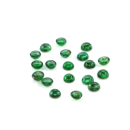 Natural Zambian Emerald Calibrated Cabochon Rounds | 3mm & 3.5mm