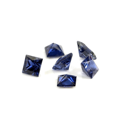 Natural Untreated Blue Sapphire Calibrated Squares | 4mm & 4.5mm