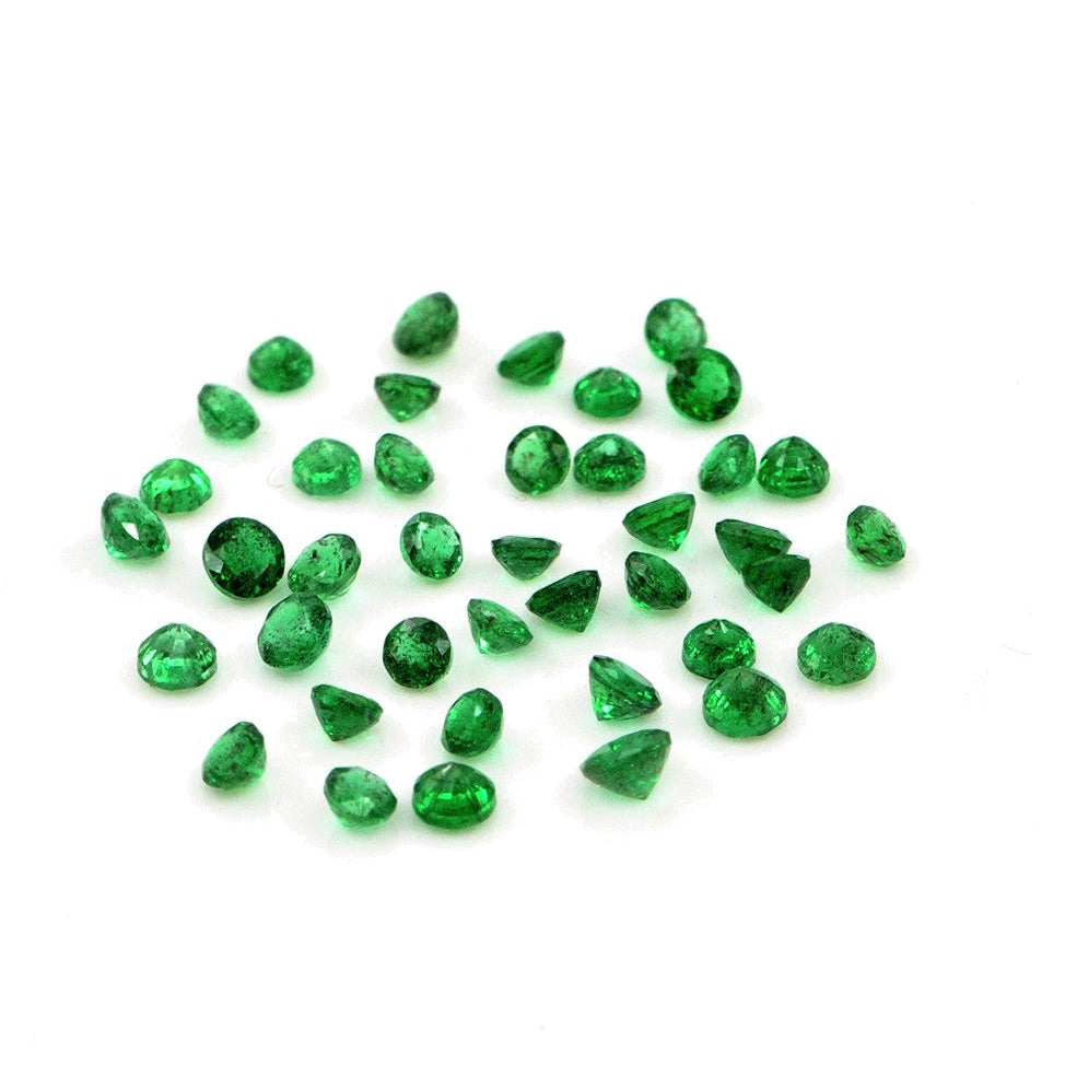 Natural Zambian Emerald Calibrated Rounds | 3mm & 3.5mm